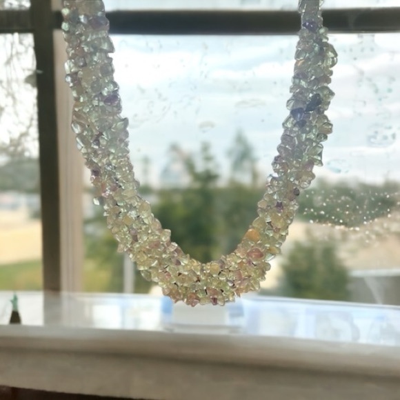 153.15g Green & Purple Amethyst Interwoven Collar Necklace - Picture 7 of 14